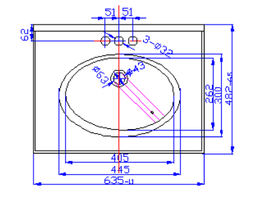 2519 Vanity Top with Oval Bowl