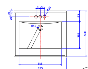 2522 Wave Vanity Top
